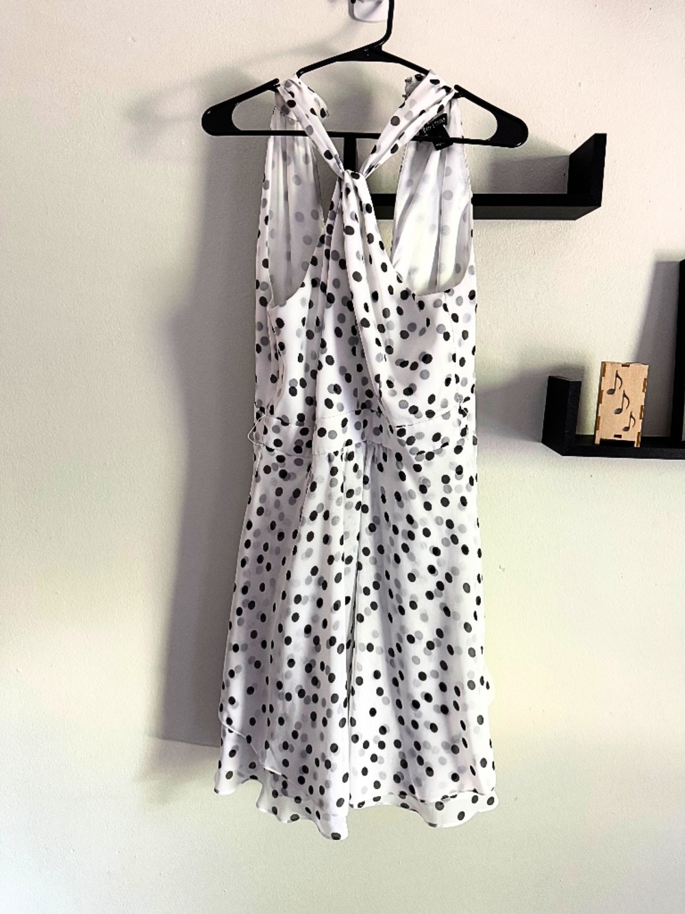White House Black Market Polka Dot Twist Halter Fit & Flare Dress